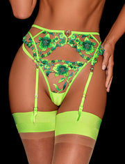 Neon Green Sheer Stay Up Stockings