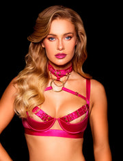 ENSEMBLE SOUTIEN-GORGE & BAS JASMIN ROSE FUSCHIA