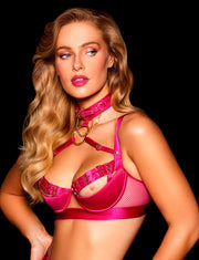ENSEMBLE SOUTIEN-GORGE & BAS JASMIN ROSE FUSCHIA