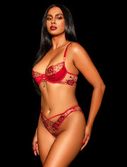 Jules Red Bra & Bottom Lingerie Set