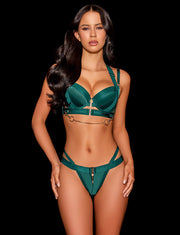 Kukuro Emerald Bra & Bottom Lingerie Set