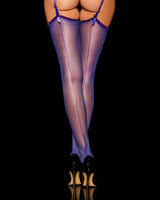 Lilian Purple Suspender Stockings