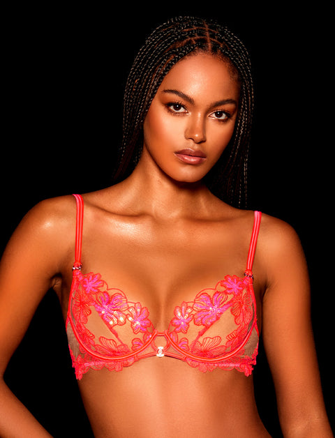 Lola Neon Pink Bra & Bottom Lingerie Set