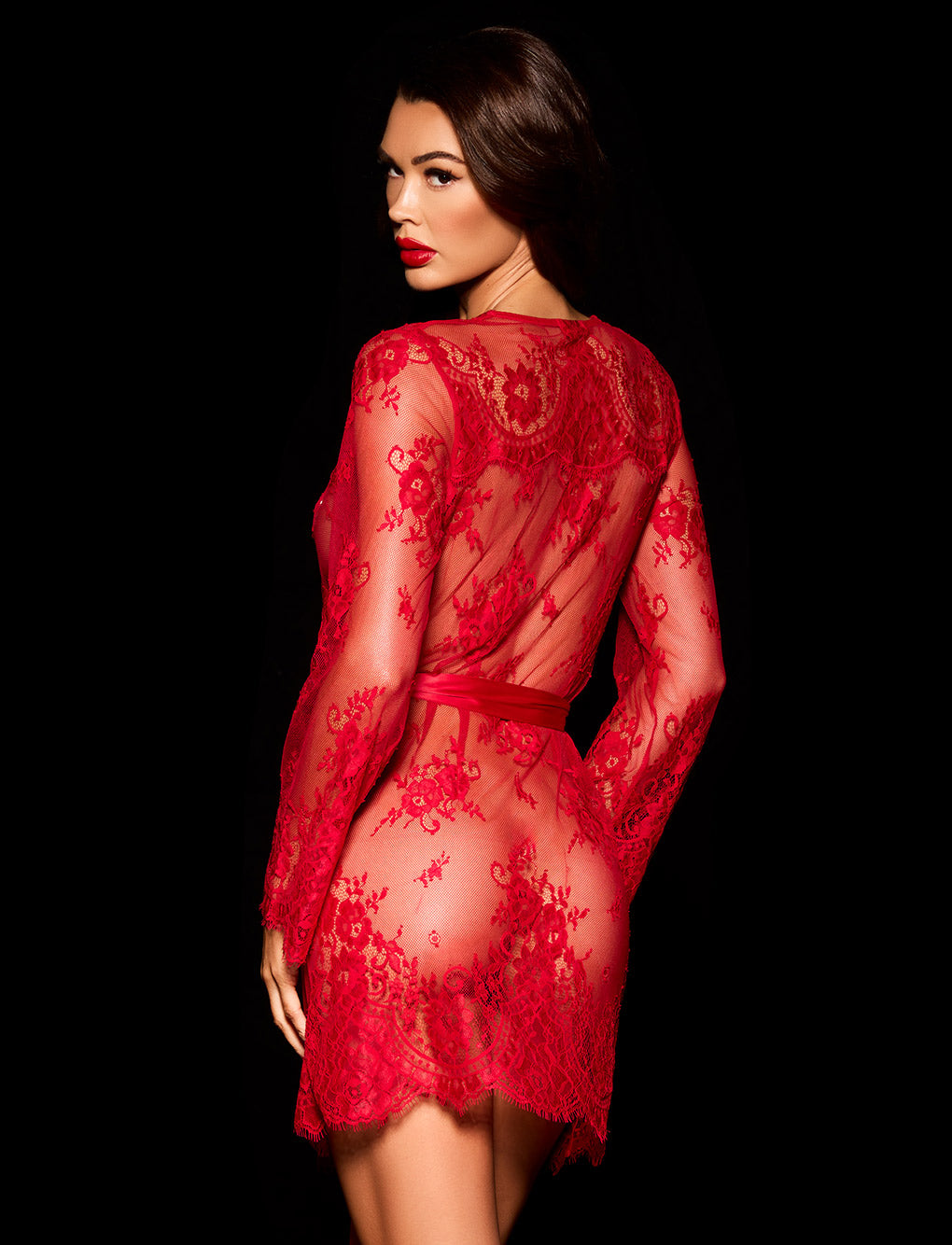 Love Lace Bademantel in Rot