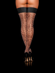 Leopard Print Stay Up Stockings