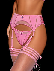 Pink Fishnet Stay Up Stockings