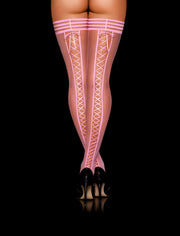 Pink Fishnet Stay Up Stockings