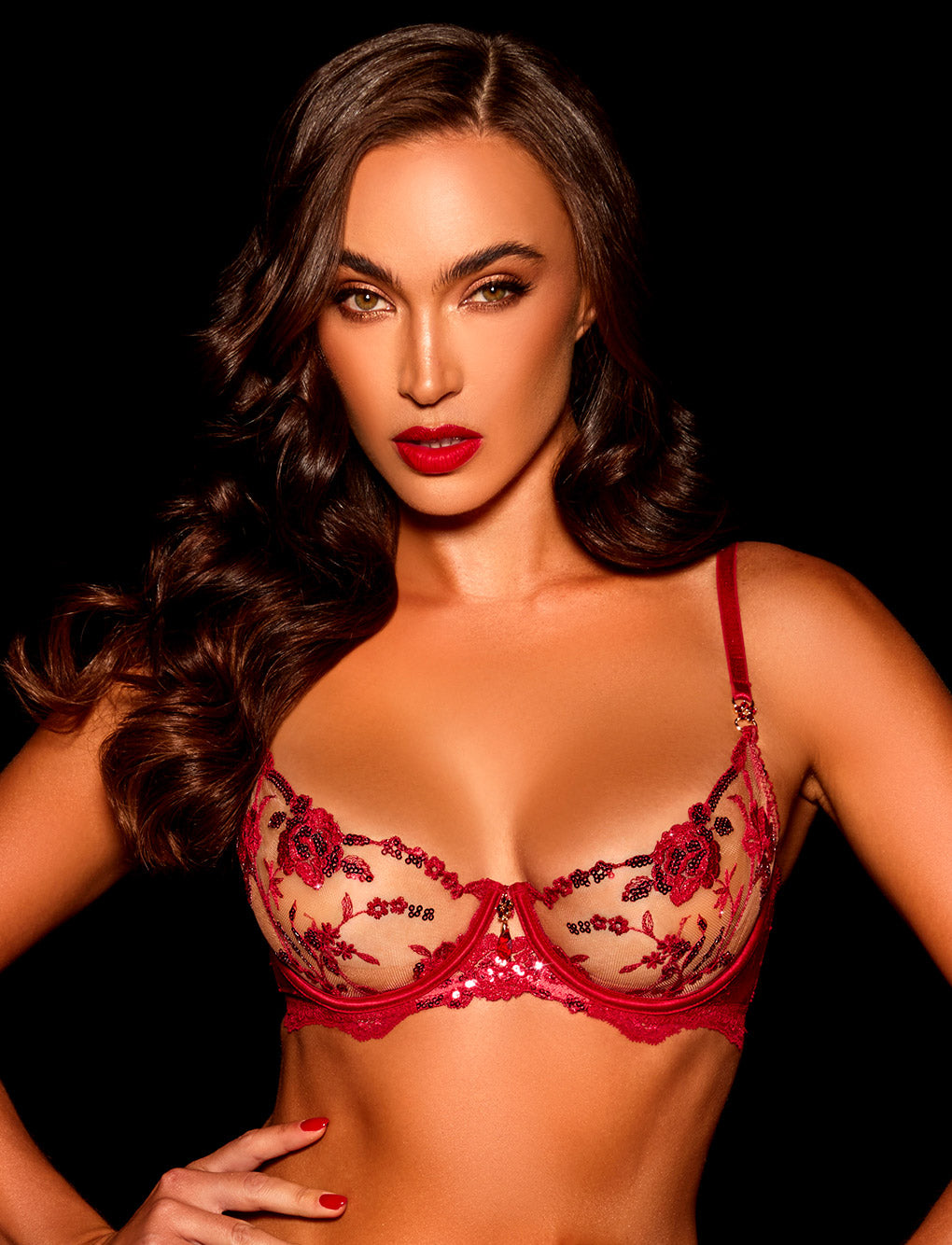 Whitney Sparkling Red Bra