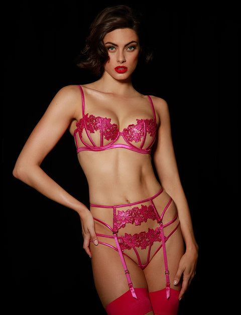 Amelie Pink Underwire Bra - Shop Bras | Honey Birdette