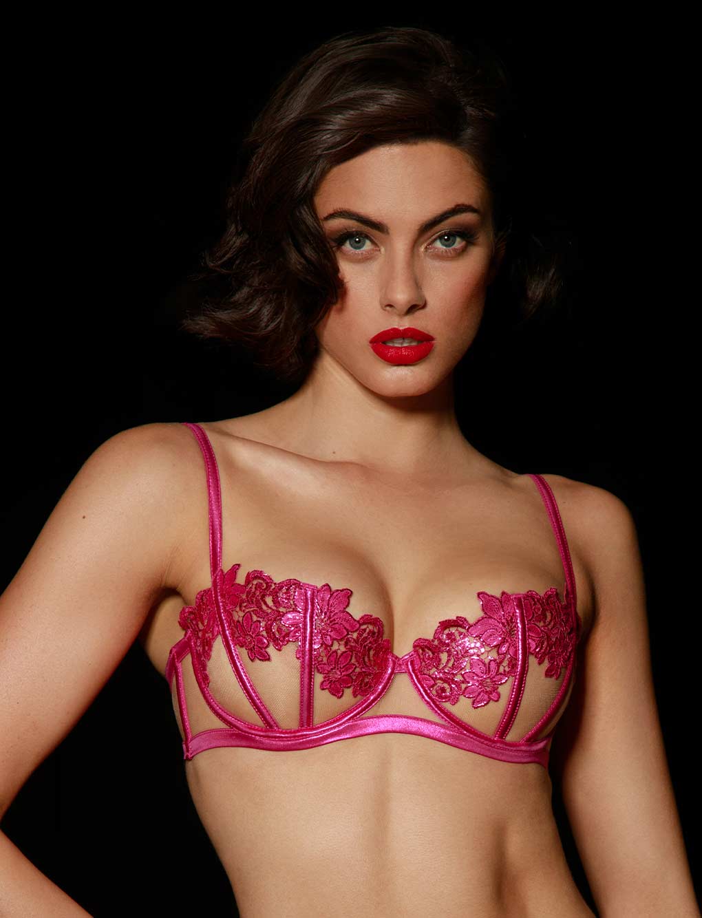 Amelie Pink Underwire Bra - Shop Bras | Honey Birdette