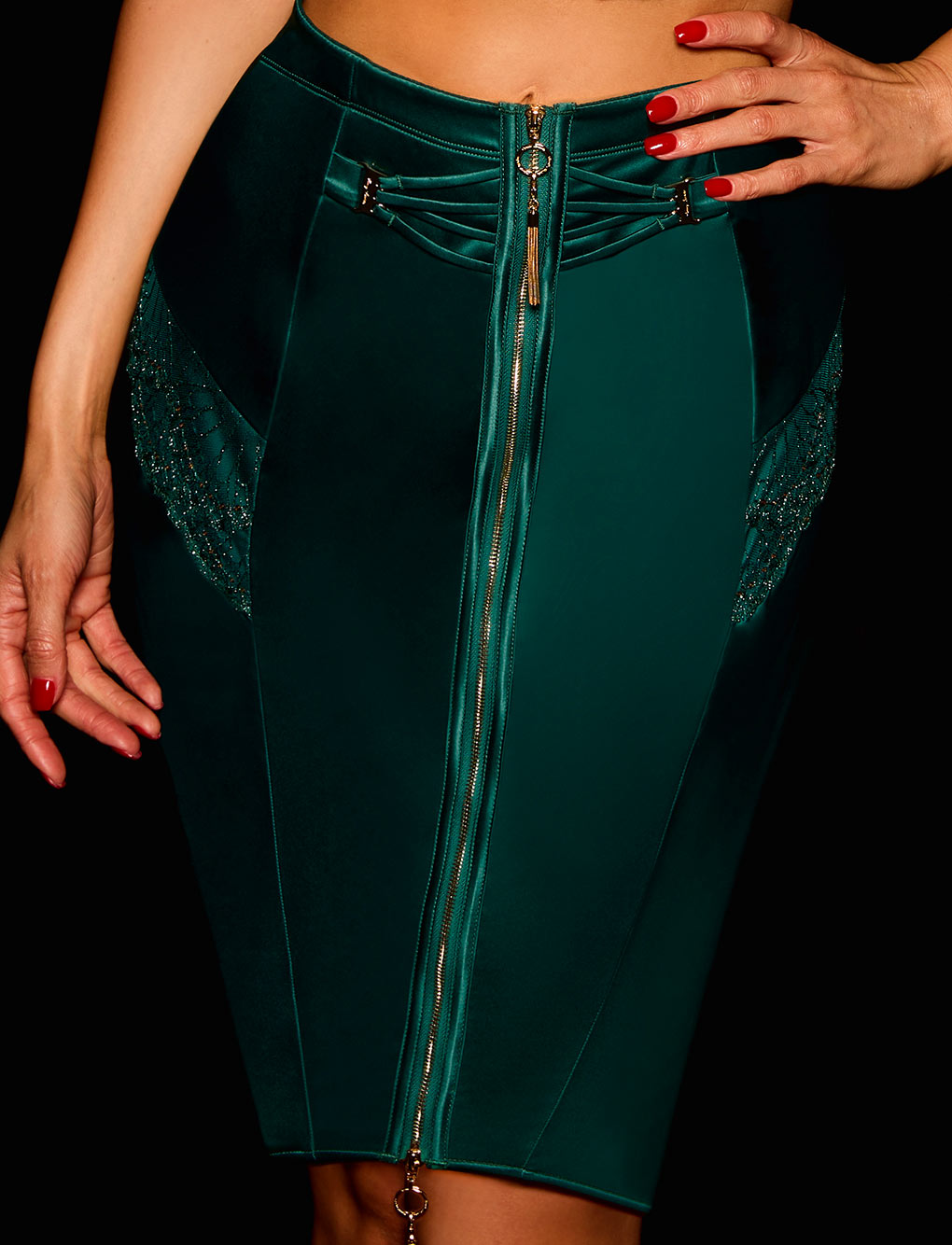 Gloria Emerald Bustier & Skirt Lingerie Set