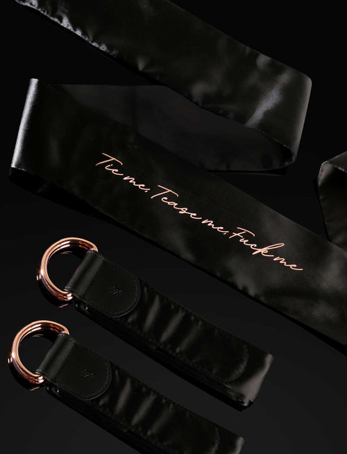 Deluxe Black Satin Bondage Kit